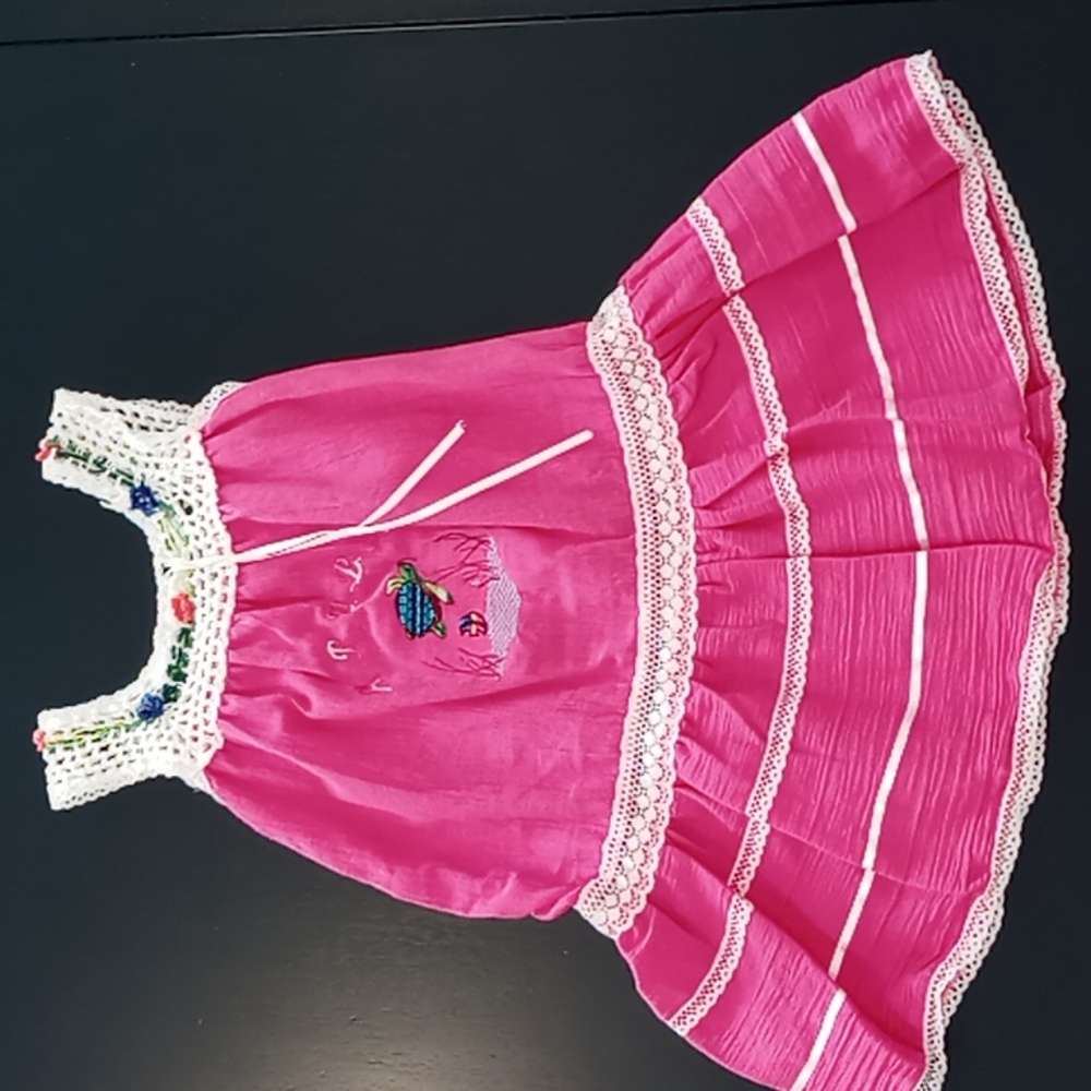 Pink Aruba Crochet Dress